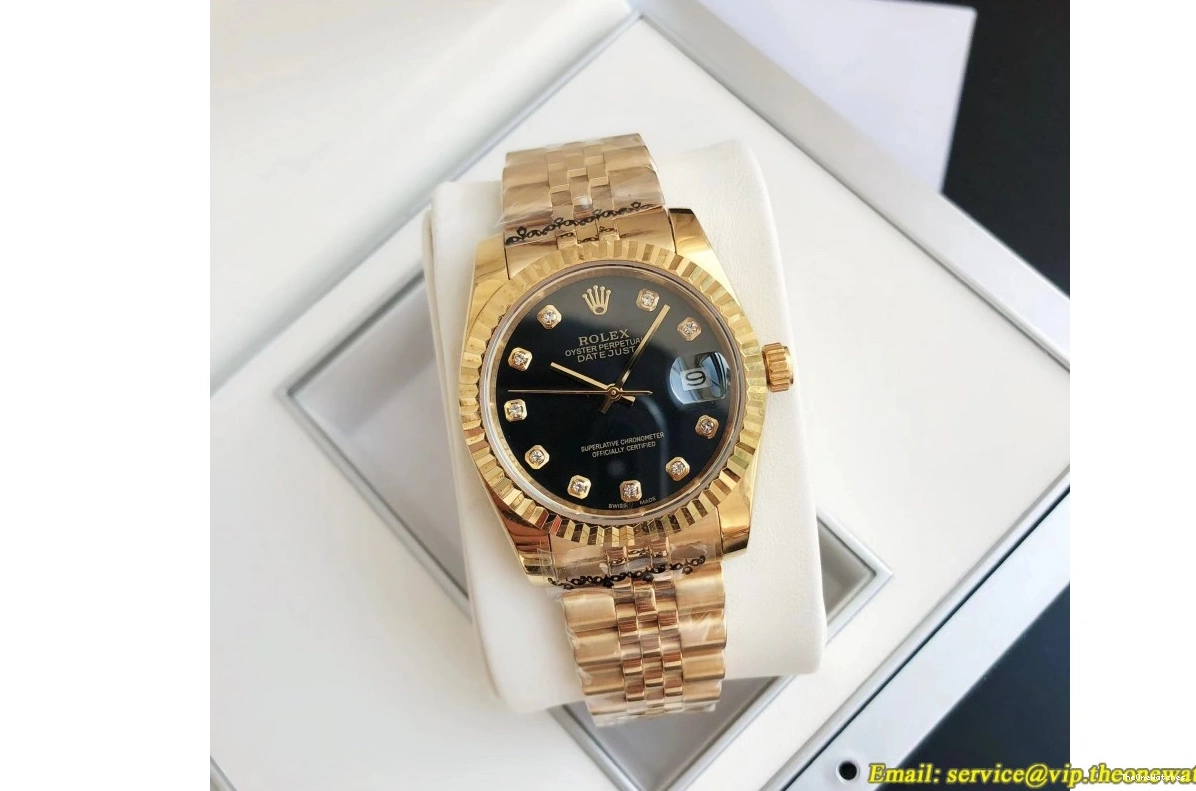 - 36 Dia YG Jub YG Rolex Black 28mm MY8215 GDF Datejust 1231